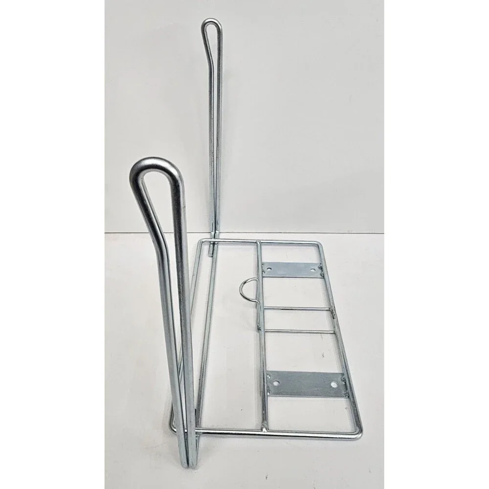 New Set of 2 Chrome T-Shirt Bag Holder Racks Wall Mount Counter 12x10x6